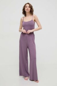 Kalhoty BOSS fialová barva