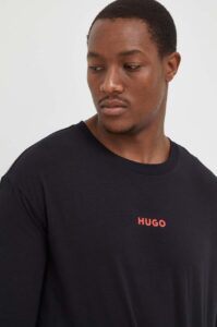 Tričko s dlouhým rukávem HUGO černá