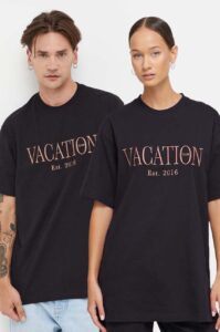 Bavlněné tričko On Vacation černá