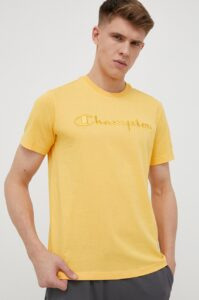Bavlněné tričko Champion oranžová