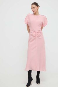 Šaty Victoria Beckham růžová