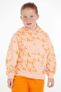 Dětská mikina Calvin Klein Jeans oranžová