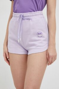 Bavlněné šortky Pinko fialová barva