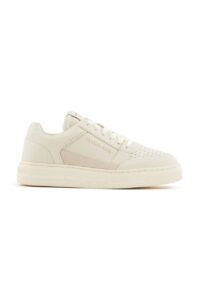 Kožené sneakers boty Emporio Armani béžová