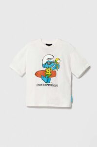 Dětské bavlněné tričko Emporio Armani The Smurfs