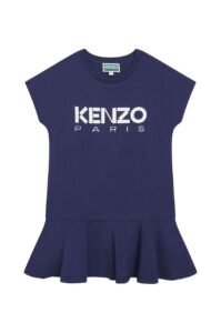 Dívčí šaty Kenzo Kids tmavomodrá