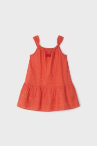 Dětské bavlněné šaty Mayoral oranžová