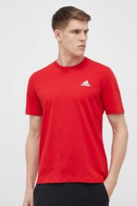 Bavlněné tričko adidas červená
