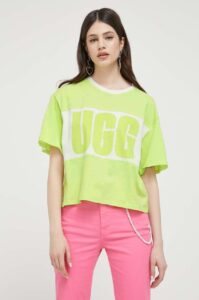 Bavlněné tričko UGG zelená