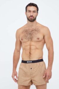 Bavlněné boxerky BOSS 2-pack béžová