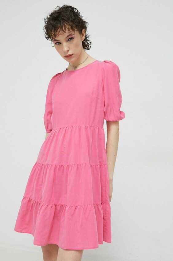 Šaty HUGO růžová barva