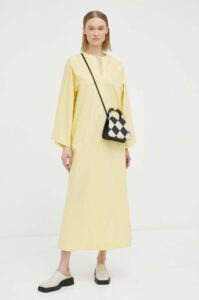 Bavlněné šaty By Malene Birger žlutá