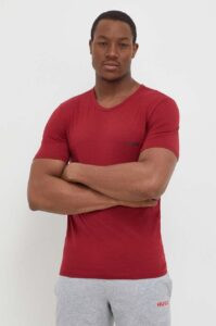 Bavlněné tričko HUGO 3-pack tmavomodrá barva