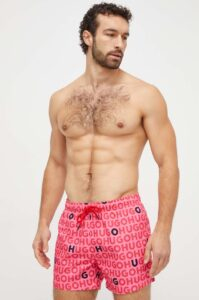 Plavkové šortky HUGO růžová